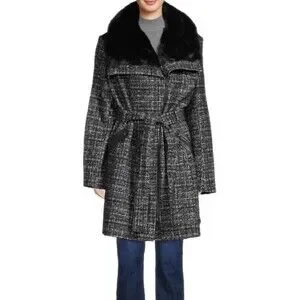 Via Spiga Jackets Coats Via Spiga Womens Faux Fur Boucle